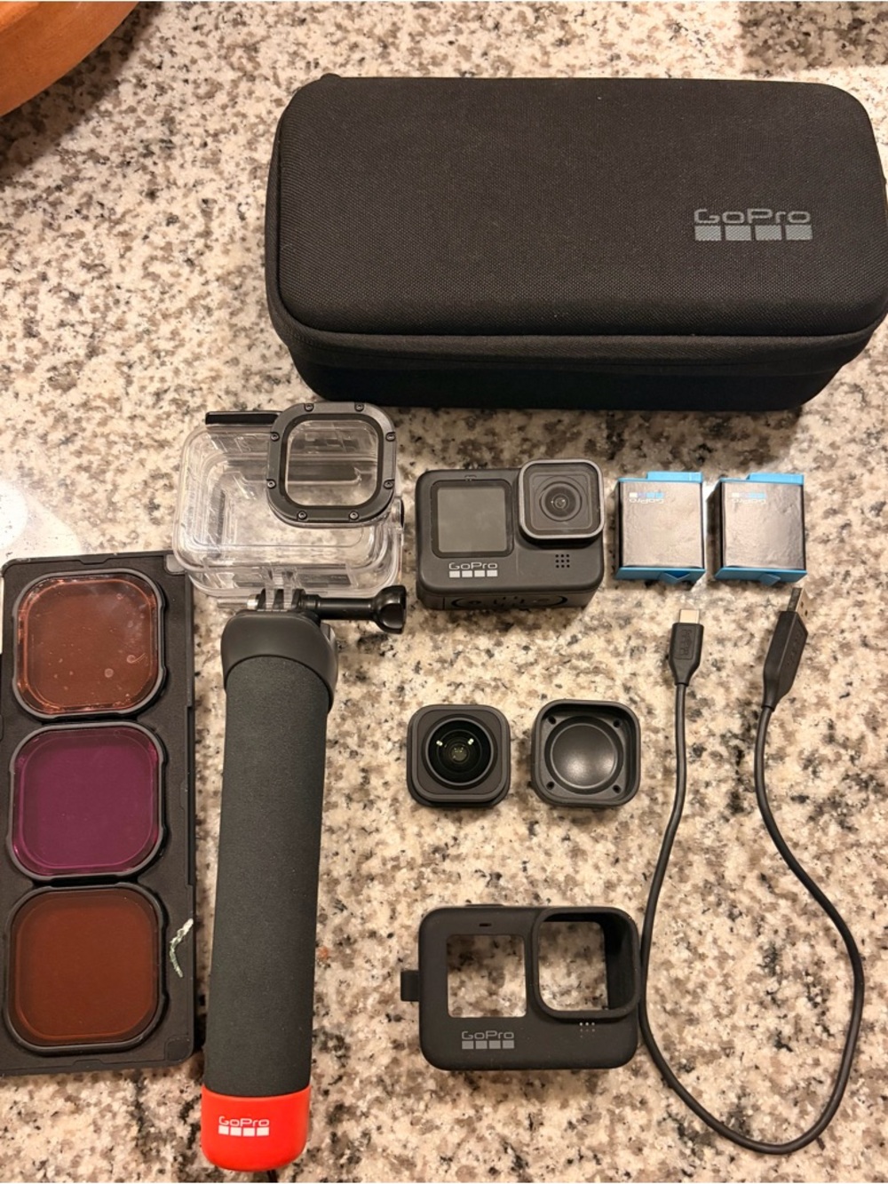 Go Pro Hero 9 + Dive Cover + Polar Pro lens + + Max Lens MOD + Accesories